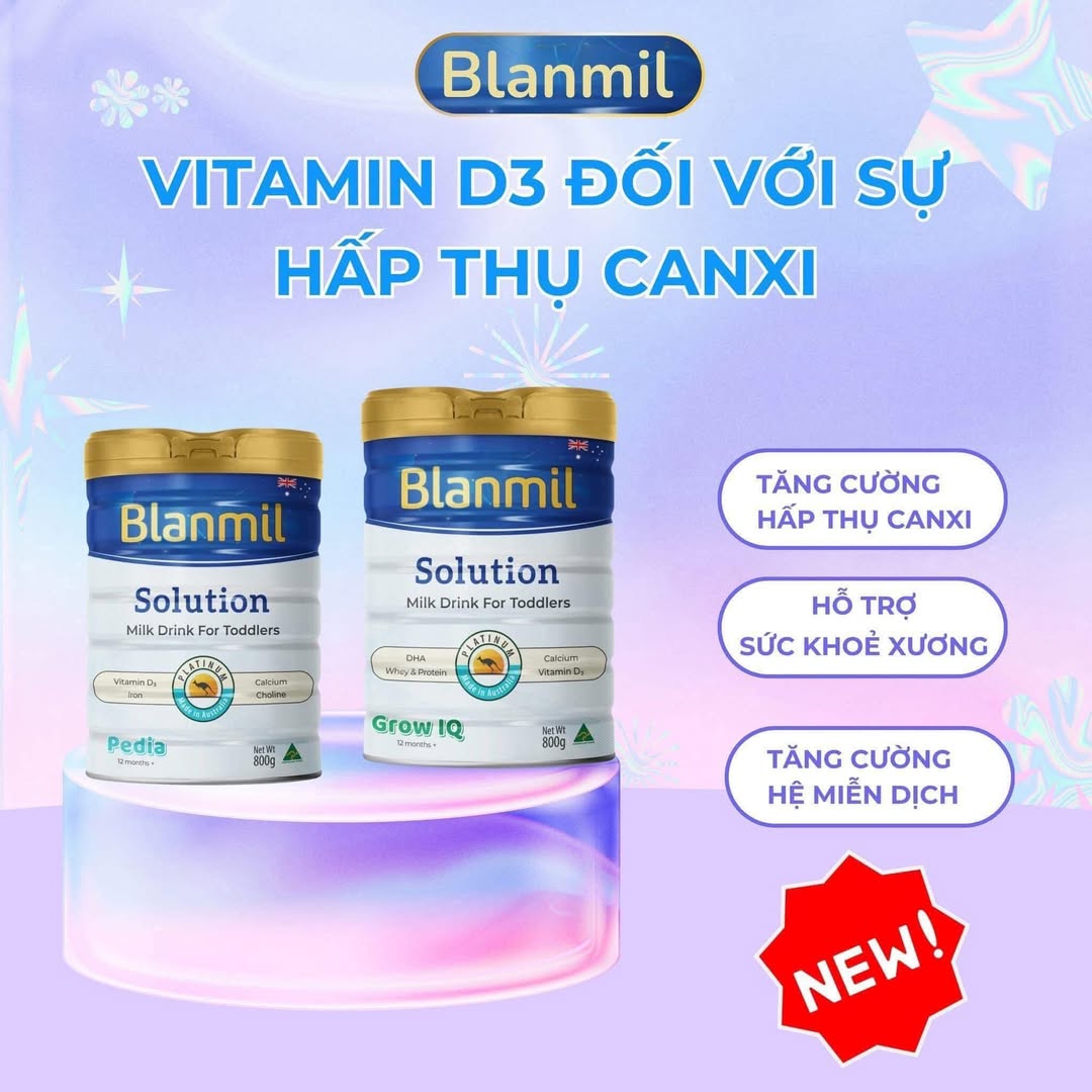 [🆕🇻🇳] Thế Giới Sữa Thịnh Quỳnh – Đông Hưng – Thái Bình 🧑‍🧒❤️️👶⭐️ VITAMIN D3 KẾT HỢP VỚI CANXI TRONG SỮA BLANMIL
Để tối ưu hoá sự phát triển của trẻ
Tăng cường hấp thụ canxi: Vitamin D3 giúp ruột hấp thụ canxi một cách hi , shares-0✔️ , likes-0❤️️ , date-2025-07-07 15:16:46🇻🇳🇻🇳🇻🇳📰🆕