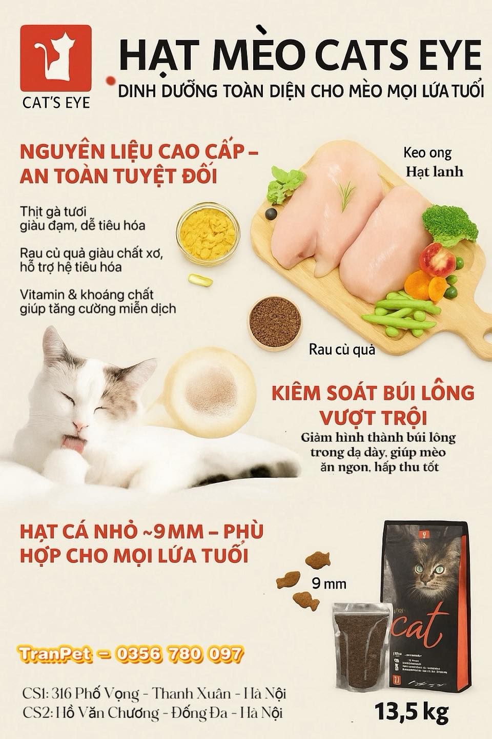[🆕🇻🇳] Tran pet – Dịch vụ thú cưng 🐶🦜 Top1Pets 🐱🐠  HẠT MÈO CAT’S EYE – DINH DƯỠNG TOÀN DIỆN CHO MÈO MỌI LỨA TUỔIBạn đang tìm một loại thức ăn giúp mèo yêu của mình khỏe mạnh từ bên trong, đẹp lông từ bê , shares-0✔️ , likes-1❤️️ , date-2025-07-19 15:43:18🐶🐱🇻🇳🇻🇳🇻🇳📰🆕