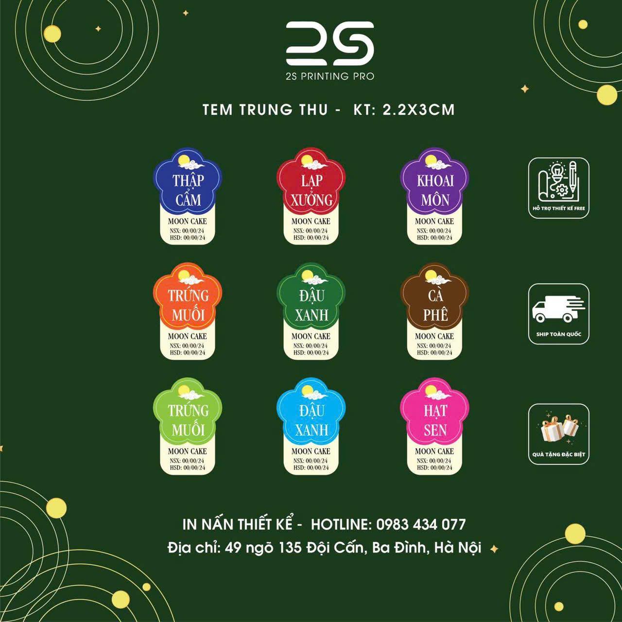 [🆕🇻🇳] Xưởng in 2s in tem nhãn nổi uv, tag cài bánh, ép nhũ, hộp, túi giấy, thiết kế theo yêu cầu🎨 Top1Designs ✨   In Tem Nhân Bánh Trung Thu – Nhỏ Mà Có Võ! 
 Trung Thu không chỉ ngon ở chiếc bánh, mà còn đẹp & chuyên nghiệp từ hộp đến tem dán.
Một chiếc tem nhân nhỏ  , shares-1✔️ , likes-8❤️️ , date-2025-08-23 16:40:08🇻🇳🇻🇳🇻🇳📰🆕