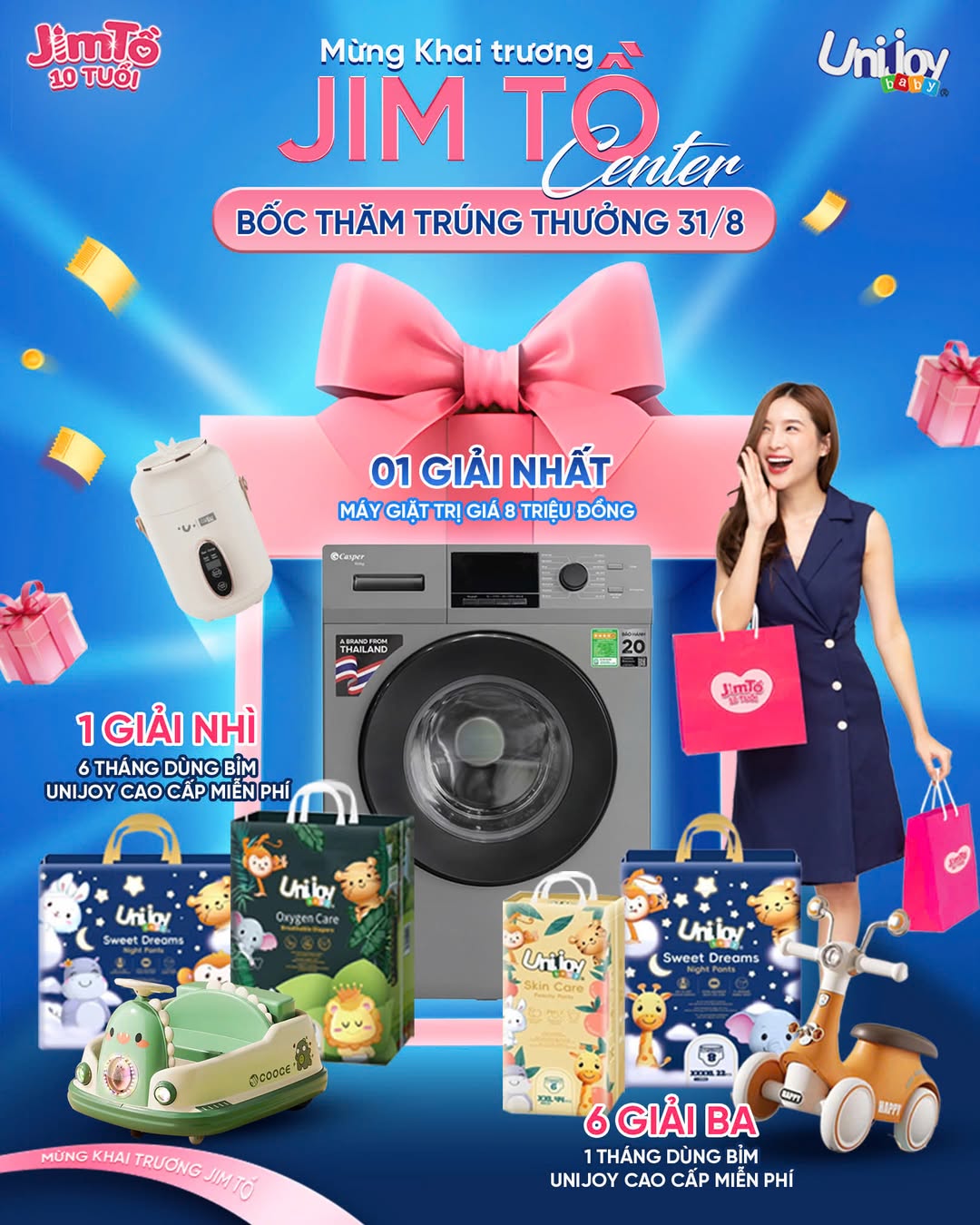[🆕🇻🇳] Unijoy Việt Nam – Thương hiệu Tã Bỉm số 1 tại Mỹ 🧑‍🧒❤️️👶⭐️ DUY NHẤT NGÀY 31/8 – ĐẾN JIM TỒ CENTRE, BỐC THĂM RINH MÁY GIẶT 8 TRIỆU!Khai trương hoành tráng – quà khủng trao tay. Ưu đãi cùng thường hiệu bỉm số 1 tạ , shares-0✔️ , likes-7❤️️ , date-2025-08-28 16:01:28🇻🇳🇻🇳🇻🇳📰🆕