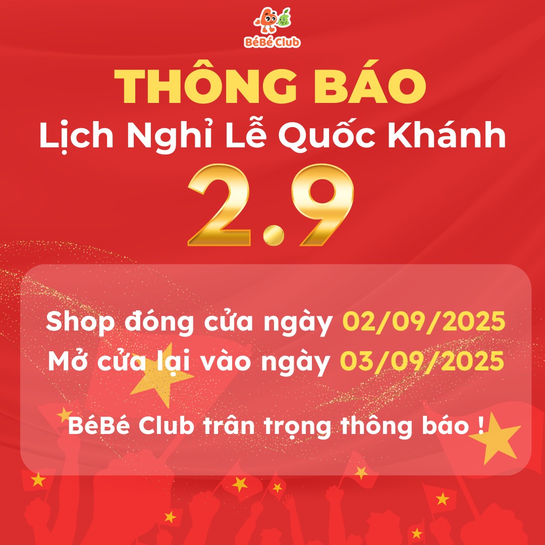 [🆕🇻🇳]  Mẹ và Bé – BéBé Club – Bán Hàng Bằng Cái Tâm Của Một Người Mẹ 🧑‍🧒❤️️👶⭐️  THÔNG BÁO NGHỈ LỄ QUỐC KHÁNH 2/9 

Kính gửi Các Ba/Mẹ thân yêu 

Shop xin trân trọng thông báo lịch nghỉ lễ Quốc Khánh 2/9 như sau:

 Thời gian nghỉ: ng , shares-1✔️ , likes-0❤️️ , date-2025-08-31 18:31:31🇻🇳🇻🇳🇻🇳📰🆕