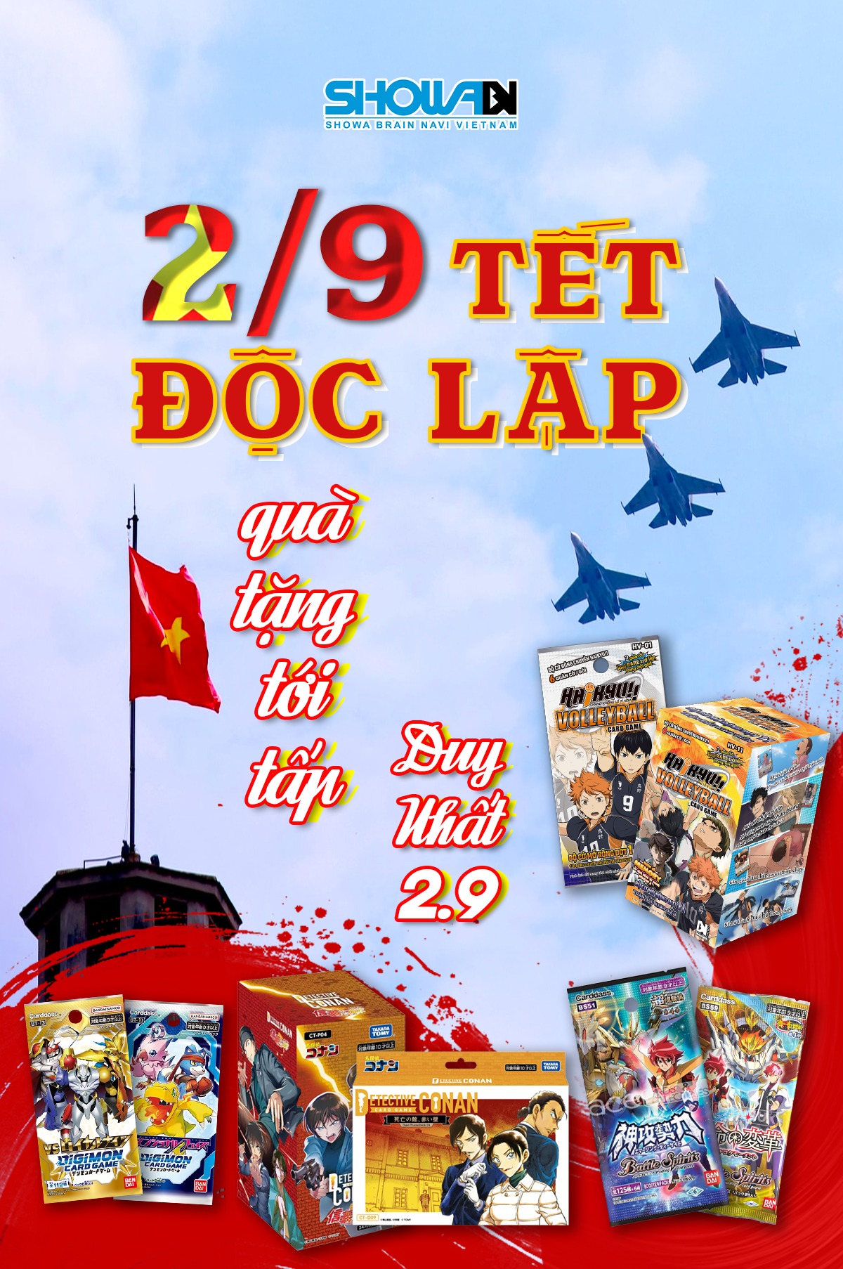 [🧸️🇻🇳] Showa Brain Navi Vietnam TCG Store 🎈Top1Toys🧸️   Demon Slayer – Digimon – Battle Spirits tung quà đặc biệt dành riêng cho fan! 

Mừng đại lễ, mua hàng tại SBNV Store là có quà liền tay:

 Demon Slayer: M , shares-0✔️ , likes-7❤️️ , date-2025-09-01 23:30:09🇻🇳🇻🇳🇻🇳📰🆕