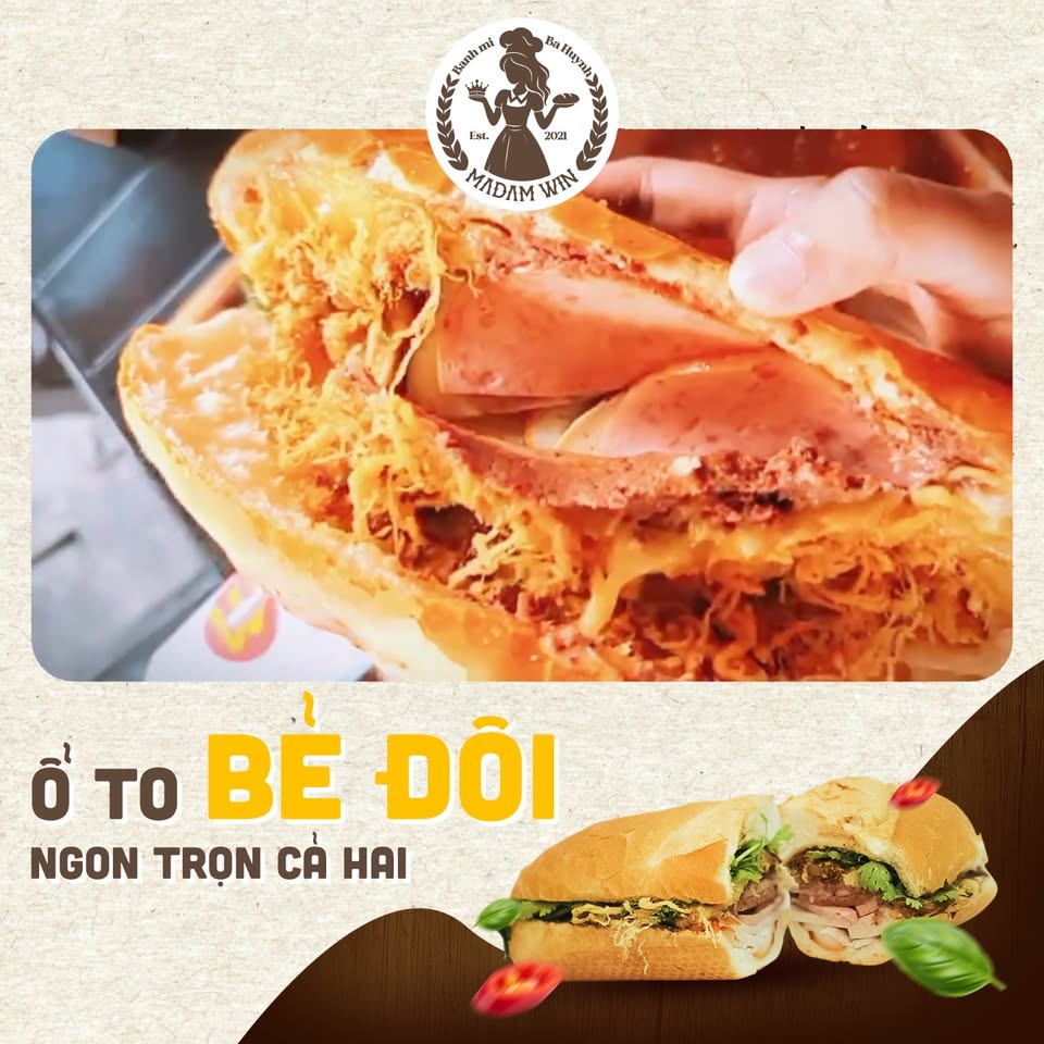 [🆕🇻🇳] Bánh Mì Bà Huynh – Madam Win  (Trang quảng cáo) 🍔 Top1Food  🍜 Bánh mì Bà Huynh – Madam Win ú ụ 
Bẻ phát chia đôi, vui phát gấp đôi 
Ai muốn ăn chung giơ tay nè 
—–
BÁNH MÌ BÀ HUYNH – MADAM WIN 
185K Cống Quỳnh, Quậ , shares-0✔️ , likes-8❤️️ , date-2025-09-14 21:15:20🇻🇳🇻🇳🇻🇳📰🆕