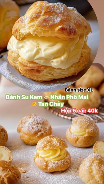 [☕️🇻🇳] Zero One Coffee – Bakery 🥤 Top1Coffee ☕️ Bánh Su Kem ( Nhân Phô Mai  Tan Chảy )
Hộp 5 cái_ 40k ( bánh size XL )
Vỏ bánh làm từ bơ  và trứng gà + bột bán , shares-0✔️ , likes-1❤️️ , date-2025-09-26 20:20:32🇻🇳🇻🇳🇻🇳📰🆕