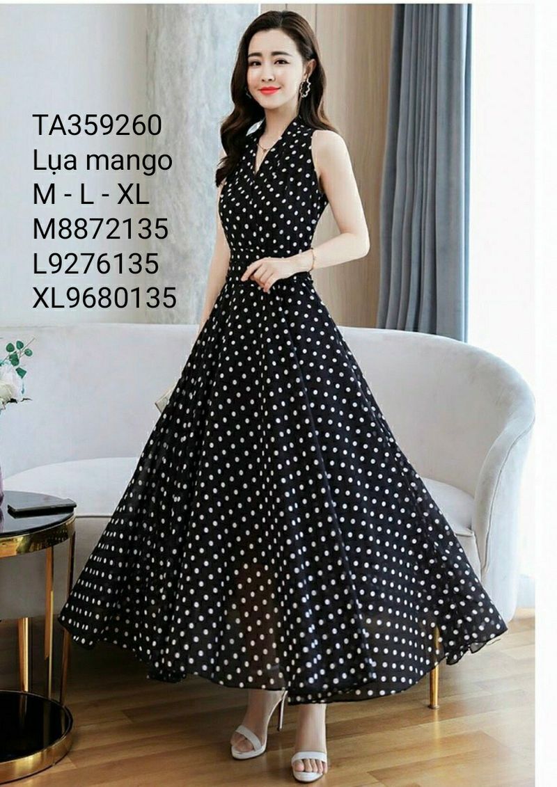 [🆕🇻🇳]  Váy Công Sở 👕 Top1Fashion 👗  Đầm maxi chấm bi cổ V
Mã SP: TA359260
Chất: lụa mango lót thun
Màu: nền đen bi trắng, nền trắng bi đen
Kiểu dáng: đầm xoè dài, cổ v, eo xếp li cách điệu, d , shares-0✔️ , likes-1❤️️ , date-2021-05-22 03:13:08🇻🇳🇻🇳🇻🇳📰🆕