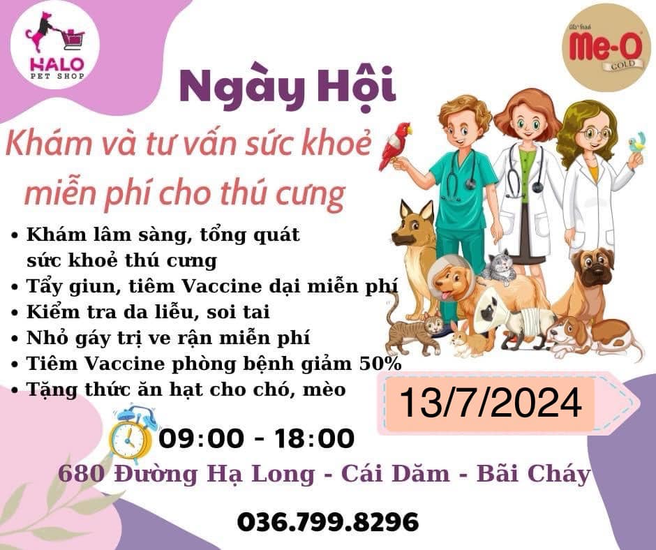[🆕🇻🇳] HaloPet – Shop Thú Cưng 🐶🦜 Top1Pets 🐱🐠 NGÀY HỘI KHÁM VÀ TƯ VẤN SỨC KHỎE THÚ CƯNG – MIỄN PHÍ— Diễn ra vào Thứ 7 ngày 13/07/2024 —HALO PETSHOP tri ân khách hàng bằng ngày hội thú cưng với rất , shares-0✔️ , likes-0❤️️ , date-2024-06-27 15:11:06🐶🐱🇻🇳🇻🇳🇻🇳📰🆕
