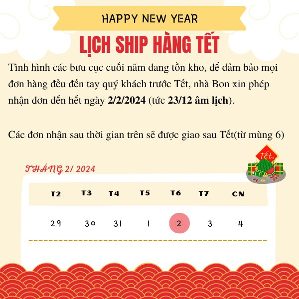 [🆕🇻🇳] Bon Bon Baby Shop 2019 – Kinh doanh quần áo trẻ em 🧑‍🧒❤️️👶⭐️ Các chị khách xinh đẹp nhà Bon ơi, cuối năm bưu cục tồn hàng nhiều, mọi người chốt đơn trong tuần này giúp em để kịp nhận hàng trước Tết nhé ạ!
, shares-0✔️ , likes-2❤️️ , date-2024-01-30 17:33:38🇻🇳🇻🇳🇻🇳📰🆕