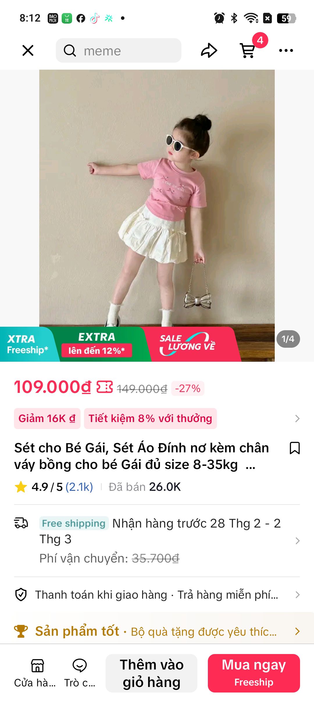 [🆕🇻🇳] LynhKids Thời trang trẻ em – Chuyên hàng quần áo trẻ em đồ Hottrend 🧑‍🧒❤️️👶⭐️ Sét váy bí hồng. Sai 8-35kg . Hôm nay Tiktok đang trợ giá và FreeShip. Các Mom ấn vào tham khảo ạ  linh.kids_91?_t=ZS-8uCIwGcQRlg&_r=1
 , shares-2✔️ , likes-1❤️️ , date-2025-02-25 15:28:54🇻🇳🇻🇳🇻🇳📰🆕