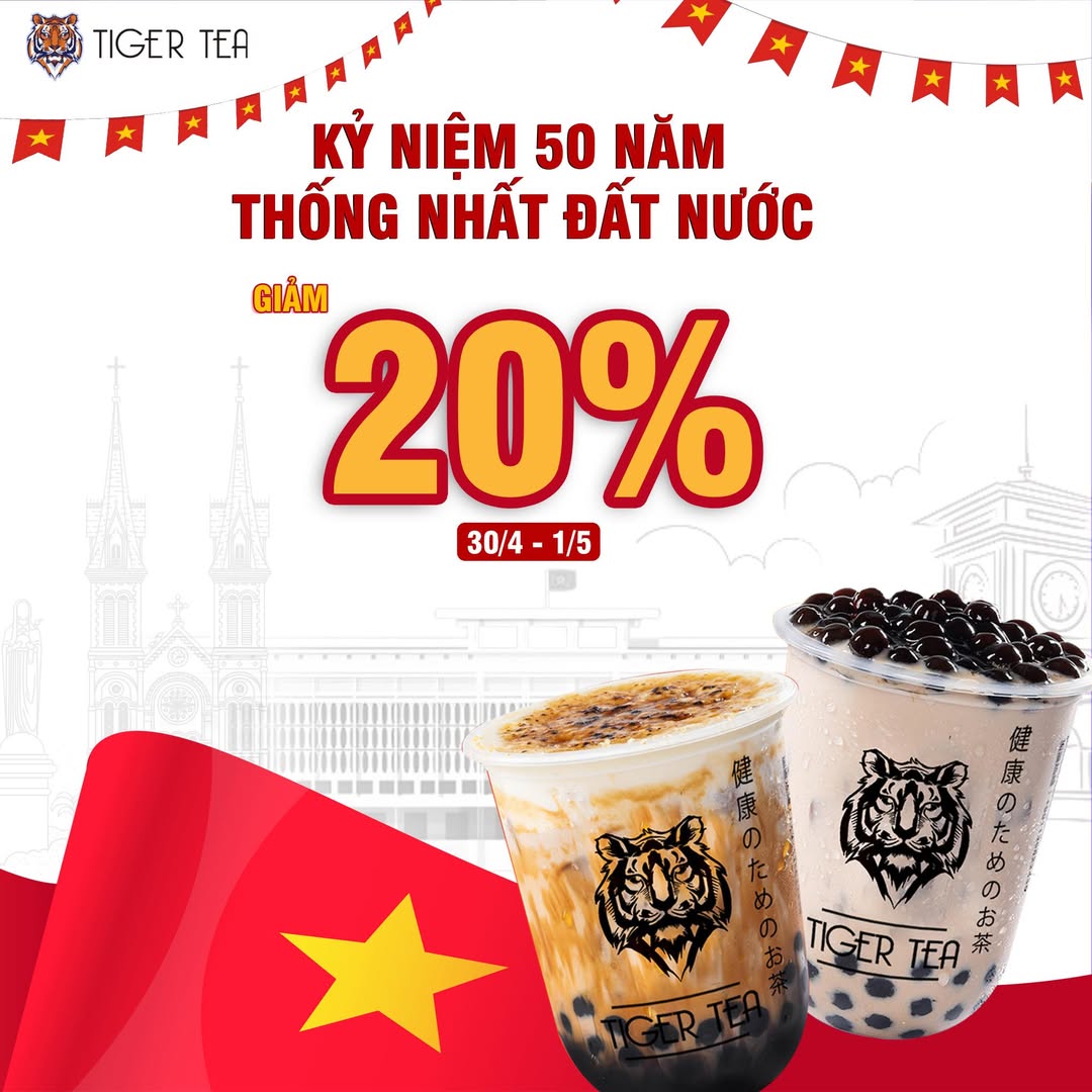 [🆕🇻🇳] Tiger Tea Trần Hưng Đạo – Cửa hàng trà sữa trân châu 🍔 Top1Food  🍜 𝐊𝐘̉ 𝐍𝐈𝐄̣̂𝐌 𝟓𝟎 𝐍𝐀̆𝐌 𝐓𝐇𝐎̂́𝐍𝐆 𝐍𝐇𝐀̂́𝐓 Đ𝐀̂́𝐓 𝐍𝐔̛𝐎̛́𝐂 
Một chặng đường yêu thương. Gửi trọn niềm tự hào dân tộc!
TIGER TEA cùng bạn chào mừng đại lễ ưu đãi.
 𝐆𝐈𝐀 , shares-2✔️ , likes-133❤️️ , date-2025-04-29 19:50:45🇻🇳🇻🇳🇻🇳📰🆕