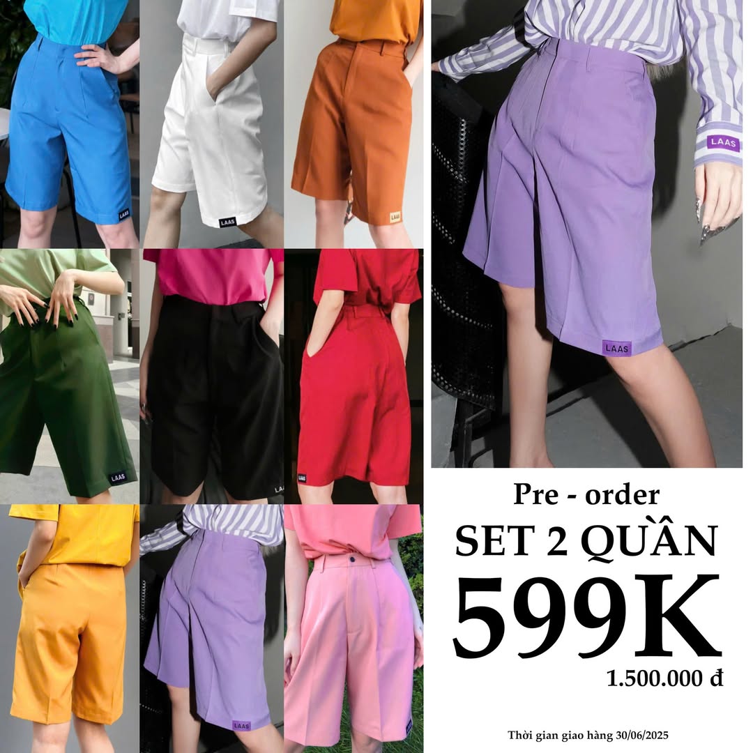 [🆕🇻🇳] LAAS LÊ VĂN SỸ -FASHION STORE 👕 Top1Fashion 👗  Mở đặt trước SET 2 QUẦN SHORT LOGO FABRIC 599K
( Gía gốc: 750.000 đ/ 1 quần )
Sản phẩm được may kĩ lưỡng, tỉ mỉ, chất liệu cotton lạnh cao cấp, bền bỉ, bền , shares-0✔️ , likes-1❤️️ , date-2025-05-16 16:11:16🇻🇳🇻🇳🇻🇳📰🆕