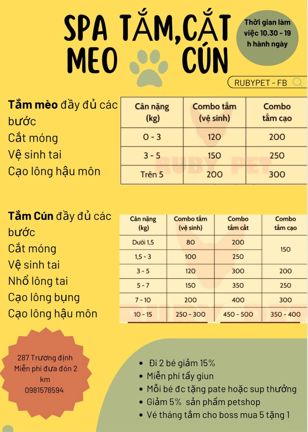 [🆕🇻🇳] Ruby Pet – Spa & Coffee 🐶🦜 Top1Pets 🐱🐠 Shop cập nhật bảng giá ạ
, shares-0✔️ , likes-6❤️️ , date-2025-08-11 16:36:29🐶🐱🇻🇳🇻🇳🇻🇳📰🆕