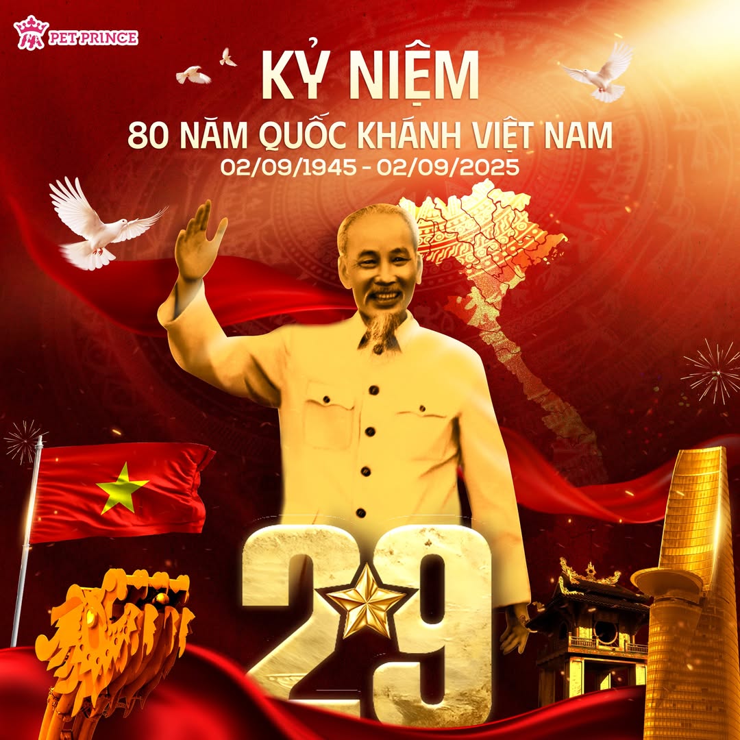 [🆕🇻🇳] Pet Prince 🐶🦜 Top1Pets 🐱🐠  CHÀO MỪNG 𝟖𝟎 NĂM QUỐC KHÁNH 𝟐/𝟗 (𝟏𝟗𝟒𝟓 – 𝟐𝟎𝟐𝟓)Trong sắc đỏ thiêng liêng của lá cờ Tổ quốc, ngày 𝟐/𝟗 khắc ghi bản hùng ca dân tộc, niềm tự hào về văn hóa , shares-0✔️ , likes-6❤️️ , date-2025-09-02 14:00:25🐶🐱🇻🇳🇻🇳🇻🇳📰🆕