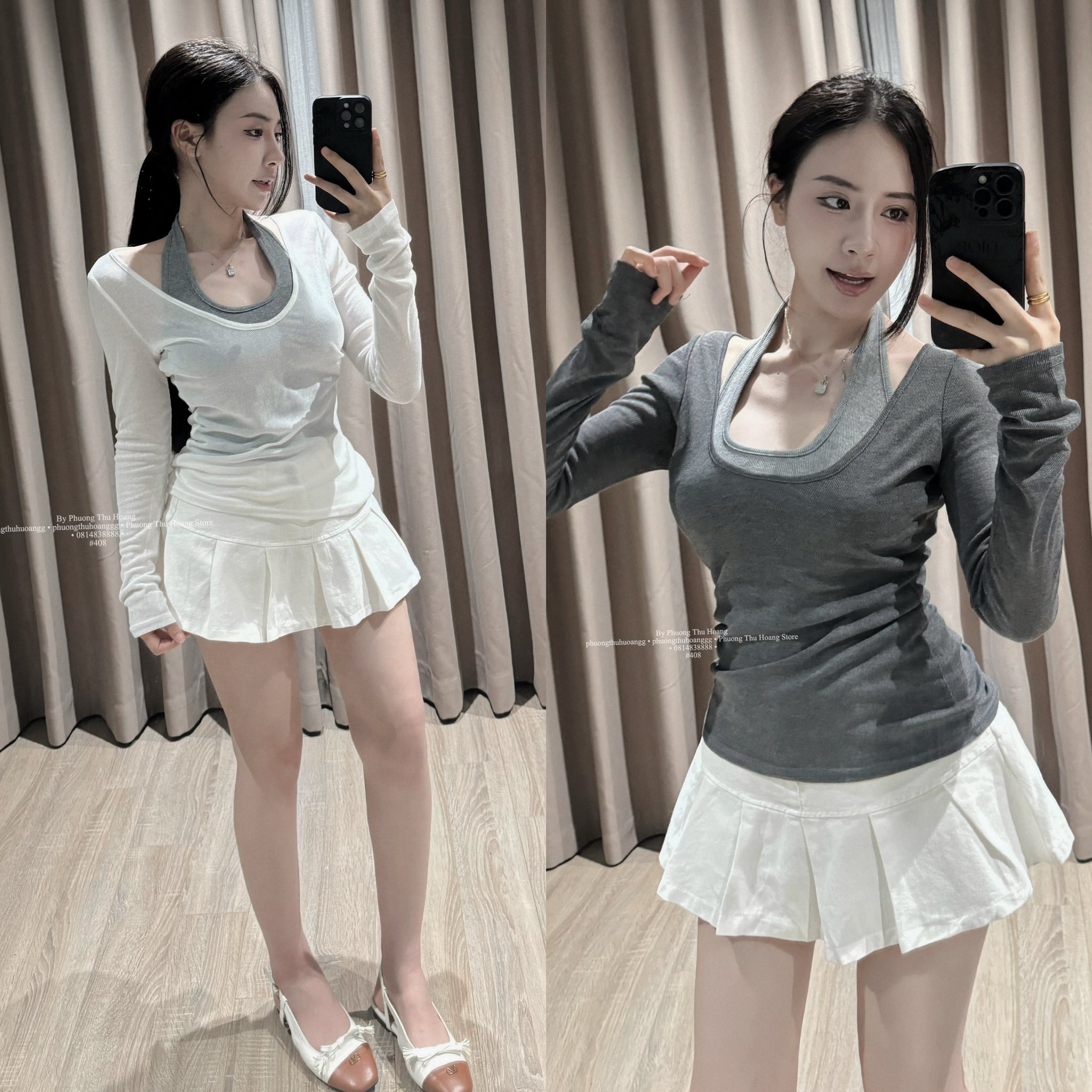 [🆕🇻🇳] Phuong Thu Hoang Store 👕 Top1Fashion 👗  Áo cổ yếm bên ngoài áo thun mỏng ôm kết hợp vừa sexy vừa cá tính 2 màu phối cực sang lun ạ. Chân váy jean QZ from mới cực hách dáng a
, shares-0✔️ , likes-38❤️️ , date-2025-09-18 01:57:37🇻🇳🇻🇳🇻🇳📰🆕
