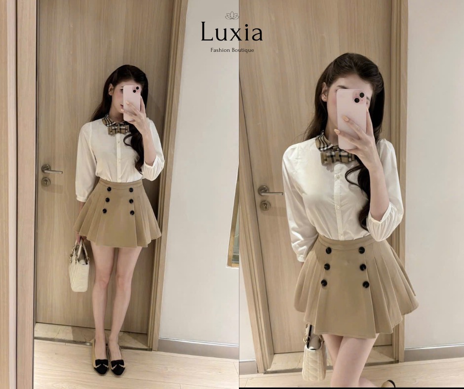 [🆕🇻🇳] Luxia Clothes 👕 Top1Fashion 👗   SET SƠ MI CỔ NƠ BBR – chuẩn style nàng thơ dịu dàngÁo sơ mi trắng tinh khôi, phối cổ nơ caro chuẩn xinh
Mix cùng chân váy xòe cúc đôi thời thượng, v , shares-0✔️ , likes-0❤️️ , date-2025-10-02 17:27:17🇻🇳🇻🇳🇻🇳📰🆕