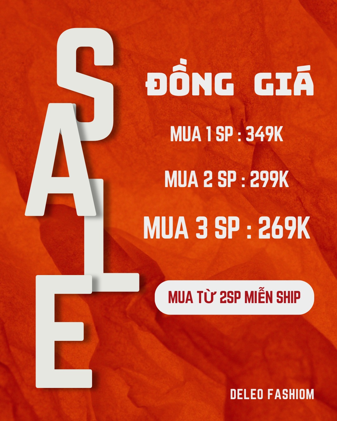 [🆕🇻🇳] De’LE.O Fashion 👕 Top1Fashion 👗  XẢ HÀNG LẺ SIZE – ĐỒNG GIÁ CHỈ TỪ 269K
Chỉ có tại De’LEO online mang đến cơ hội SĂN DEAL hiếm có cho các quý cô yêu thời trang:
MUA 1SP: 329K+ Ship
MUA 2SP , shares-0✔️ , likes-4❤️️ , date-2025-10-03 23:14:00🇻🇳🇻🇳🇻🇳📰🆕