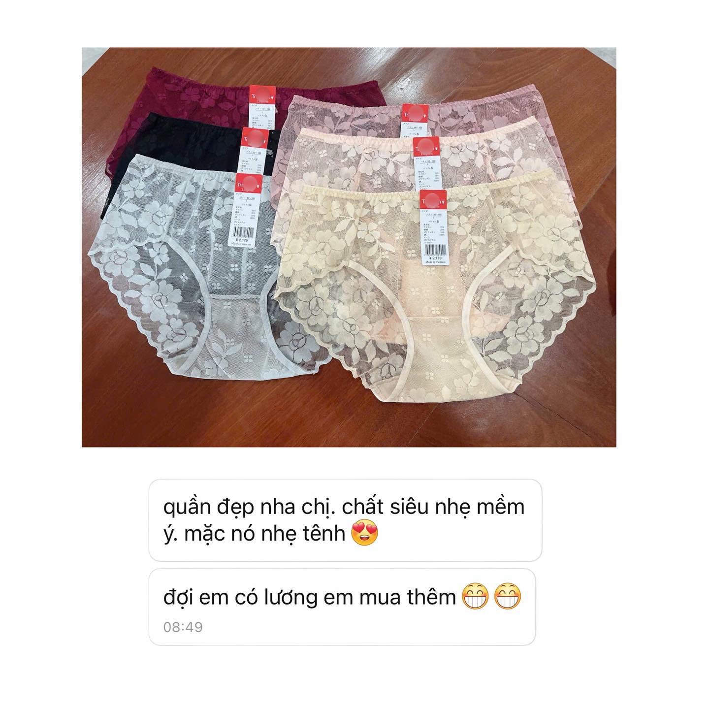 [🆕🇻🇳] Yen Store – Chuyên hàng xuất dư – Quần áo, phụ kiện VNXK 👕 Top1Fashion 👗  Quần chip ren chân ái, nhẹ thoáng mặc siêu thoải mái. Xứng đáng rước từ 2 set ạCòn ít thôi là hết hàng rồi. Các nàng mua trữ dần mặc nhen ^^#90k/ set  , shares-0✔️ , likes-0❤️️ , date-2025-10-10 22:31:21🇻🇳🇻🇳🇻🇳📰🆕