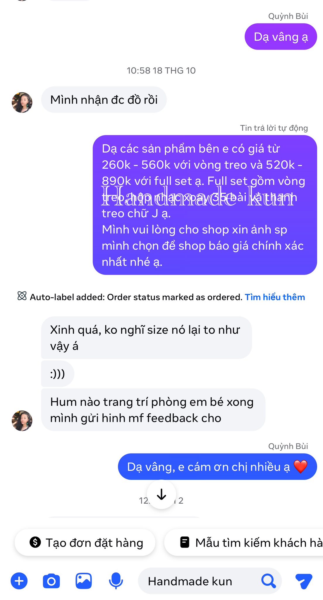 [🆕🇻🇳] Handmade kun – Đồ em bé – Đồ trẻ em 🧑‍🧒❤️️👶⭐️ Nhận được feedback dễ thương từ khách mà vui lắm ạ
Cảm ơn mọi người đã tin tưởng và ủng hộ shop trong suốt thời gian quaMỗi sản phẩm làm ra nhà Kun đ , shares-0✔️ , likes-3❤️️ , date-2025-10-21 14:34:44🇻🇳🇻🇳🇻🇳📰🆕
