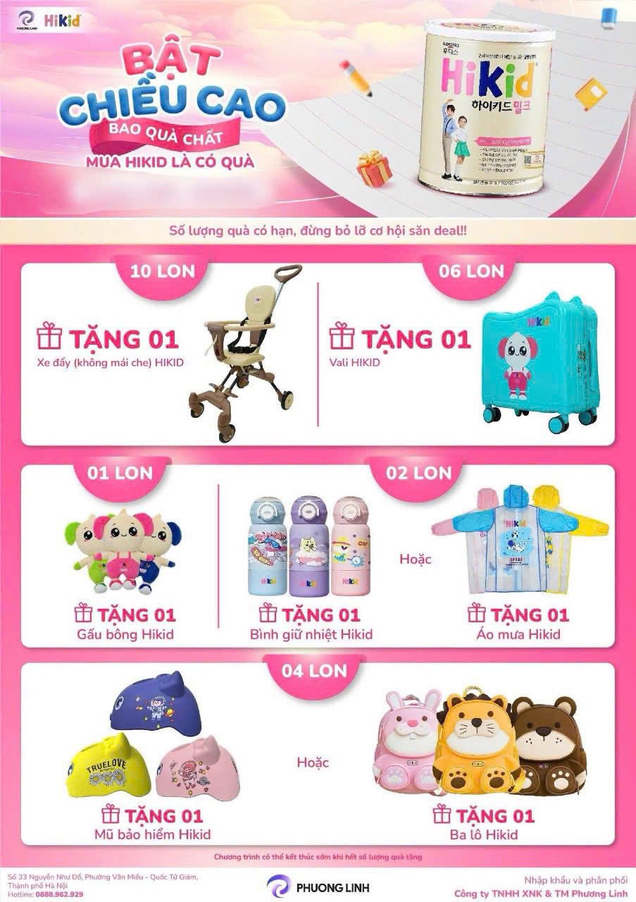 [🆕🇻🇳] Mẹ Và Bé Bắc Yến – Thế giới trẻ em 🧑‍🧒❤️️👶⭐️ Đầu tháng giảm ngay 50% điểm quà tặng các mẹMua 1 lon tặng gấu bông hoặc bình giữ nhiệt
Mua 2 lon tặng mũ bảo hiểm hoặc balo
Mua 3 lon tặng vali du lịch , shares-1✔️ , likes-5❤️️ , date-2025-10-22 17:54:42🇻🇳🇻🇳🇻🇳📰🆕