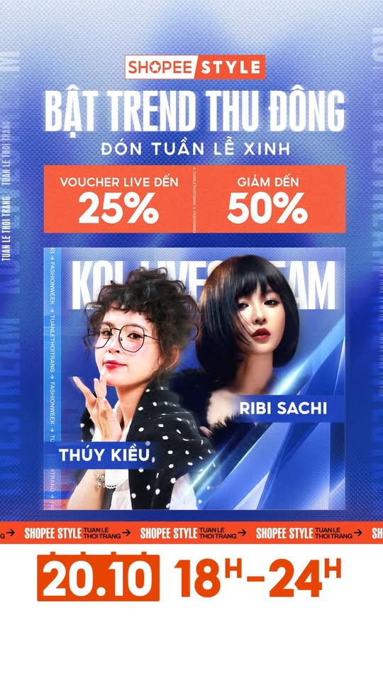 [🆕🇻🇳] ShopeeVN ♥️️ Top1Index 📚  Gấp đôi sự ngọt ngào – Đón xem bộ đôi Thuý Kiều và Ribisachi mang tới vô vàn DEAL SỐC từ các thương hiệu thời gian hot hit cùng Voucher 25% tại đây nhé, shares-0✔️ , likes-7❤️️ , date-2025-10-19 22:01:29🇻🇳🇻🇳🇻🇳📰🆕