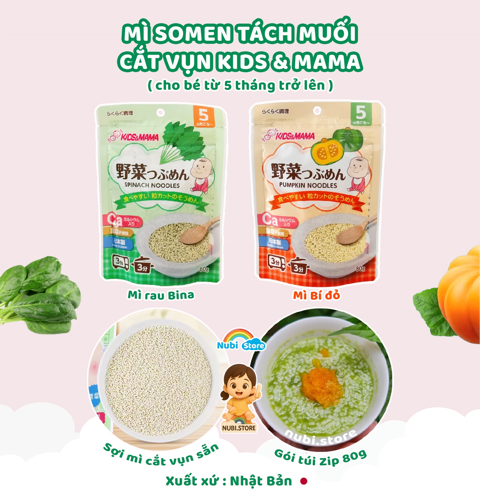 [🆕🇻🇳] Nubi Store – chuyên phân phối thực phẩm ăn dặm, đồ dùng em bé & các sản phẩm nhập khẩu cho gia đình 🧑‍🧒❤️️👶⭐️  Mì somen tách muối cắt vụn Kids & Mama
 Dành cho bé từ 5 tháng trở lên
 Sợi mì được làm từ lúa mì nguyên chất, rau củ  và đã được tách muối trong quá t , shares-1✔️ , likes-3❤️️ , date-2025-10-24 19:00:01🇻🇳🇻🇳🇻🇳📰🆕