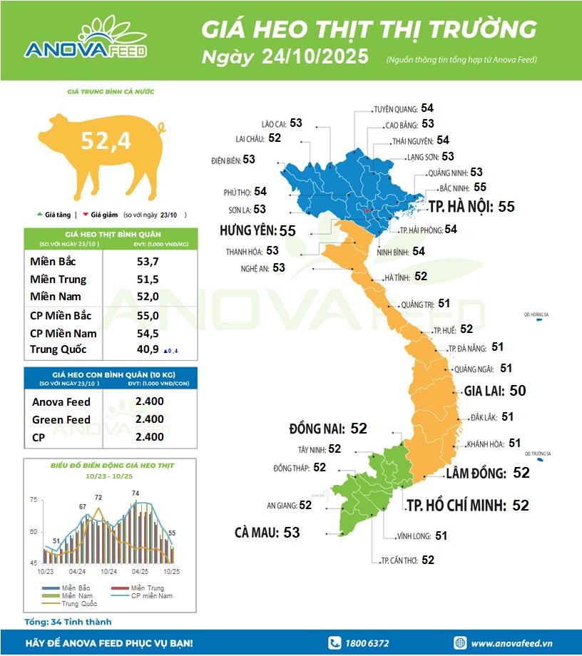 [🆕🇻🇳] Nhà Phân Phối Thuốc Thú Y Và Thức Ăn Gia Súc Kim Cương 👕 Top1Fashion 👗  ANOVA FEED – GIÁ HEO THỊT NGÀY 24/10, TOÀN QUỐC GIỮ GIÁ– Miền Bắc không có điều chỉnh mới, thu mua quanh mức trung bình 53.700 đồng/kg.
– Miền Trung đi n , shares-0✔️ , likes-1❤️️ , date-2025-10-24 16:49:27🇻🇳🇻🇳🇻🇳📰🆕