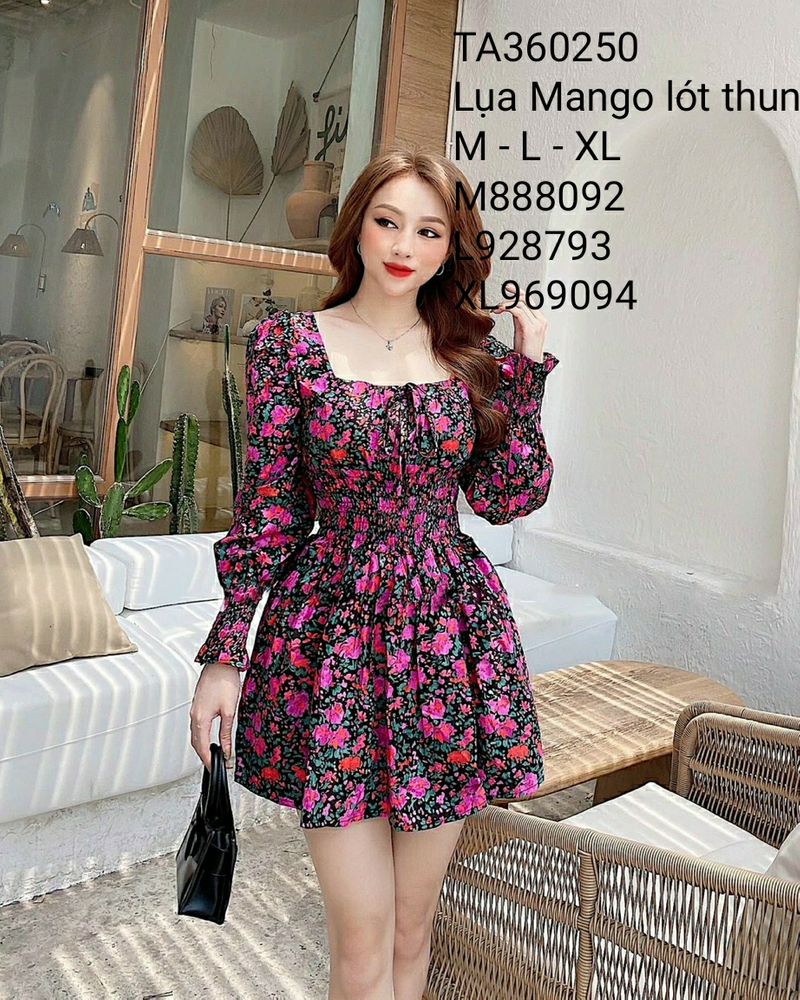 [🆕🇻🇳]  Váy Công Sở 👕 Top1Fashion 👗  Đầm xòe hoa tay dài eo nhún thun
Mã SP: TA360250
Chất: lụa mango lót thun
Màu: hoạ tiết hoa như hình
Kiểu dáng: đầm xoè cổ vuông đính nơ trước, tay dài phồ , shares-1✔️ , likes-2❤️️ , date-2021-05-25 16:00:41🇻🇳🇻🇳🇻🇳📰🆕