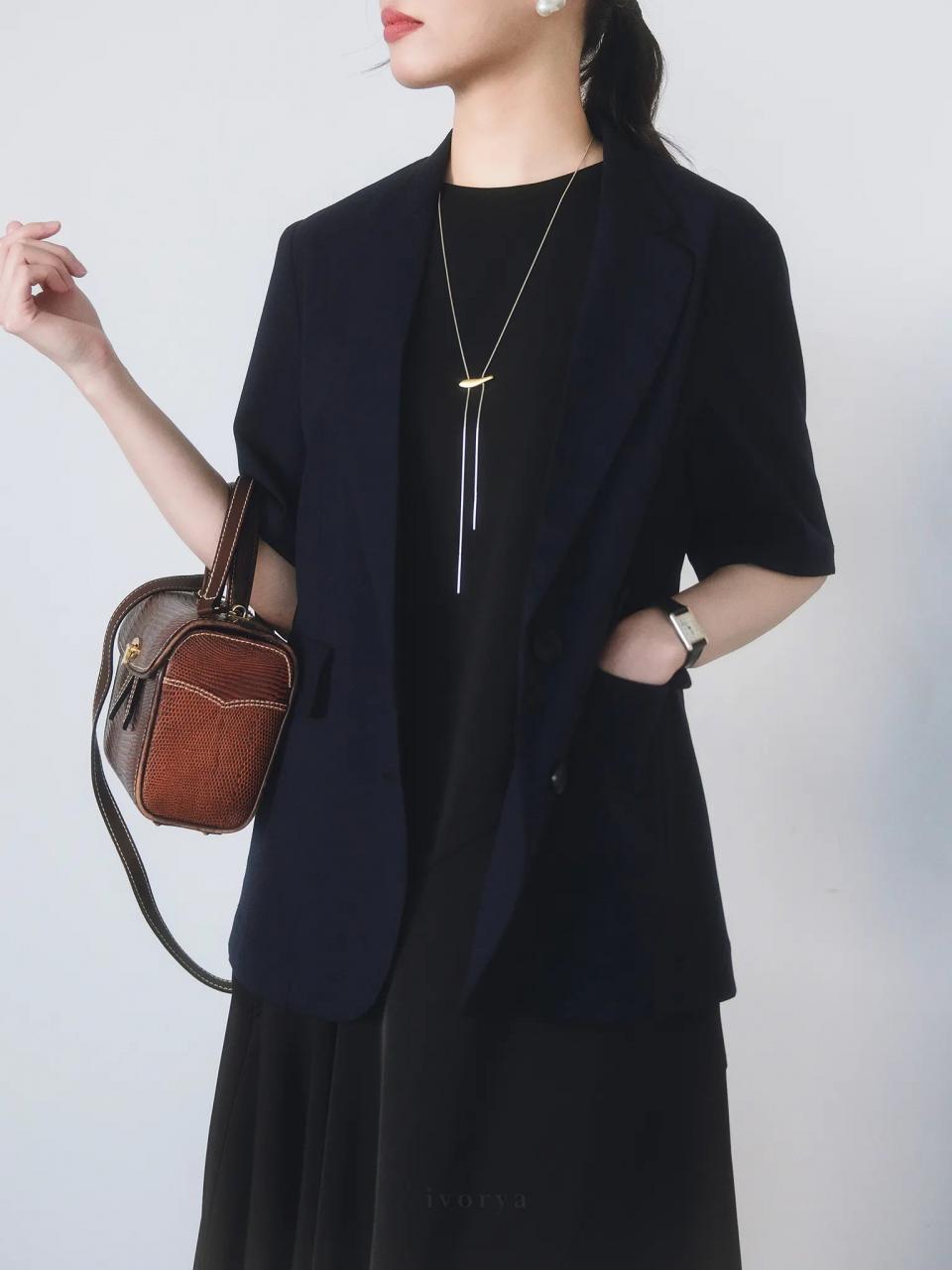 [🛒🇻🇳]Áo blazer màu xanh navy tay ngắn – YB9952 – ivorya , SKU – YB9952XL – ivorya.vn 🇻🇳🛒Top1Shop🛒 🇻🇳Top1Vietnam🇻🇳 🛍🛒🇻🇳