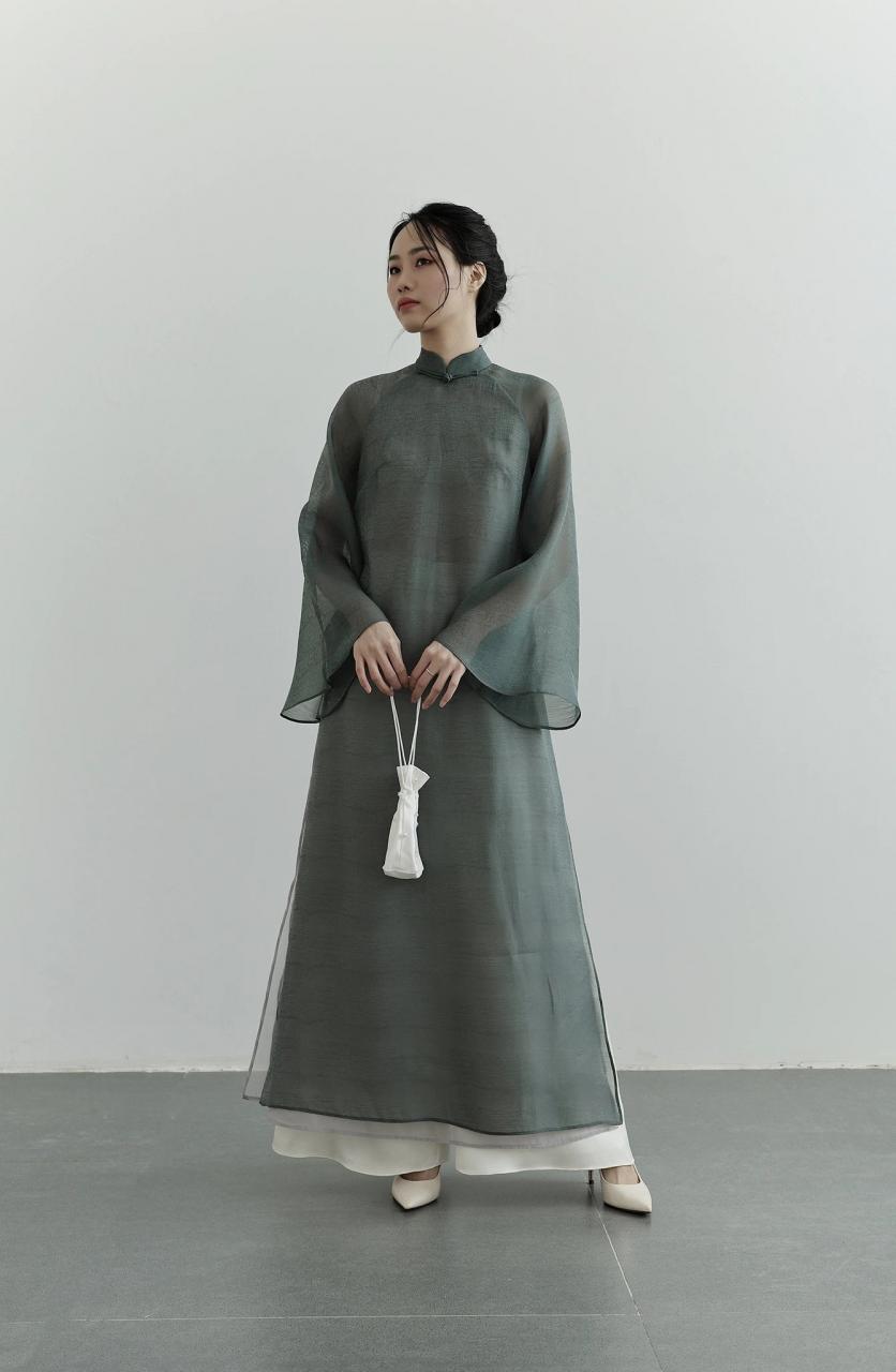 [🛒🇻🇳]Set áo dài phom rộng màu xanh rêu – S1994D – POXI , SKU – S199425DS – poxi.vn 🇻🇳🛒Top1Shop🛒 🇻🇳Top1Vietnam🇻🇳 🛍🛒🇻🇳