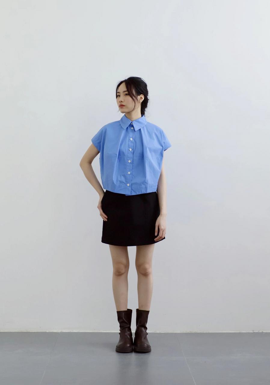 [🛒🇻🇳]Áo sơ mi crop-top nữ màu xanh tay ngắn – SH9784 – ivorya , SKU – SH9784S – ivorya.vn 🇻🇳🛒Top1Shop🛒 🇻🇳Top1Vietnam🇻🇳 🛍🛒🇻🇳