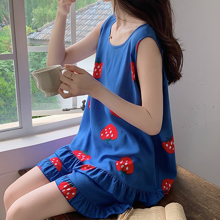 [🛒🇻🇳]Bộ đồ mặc ở nhà dành cho nữ, bộ áo ba lỗ và quần đùi nhún bèo vải lanh mặc nhà mềm mát, trẻ trung size 35 – 75 kg – OEM , SKU – 1412271715354 – tiki.vn 🇻🇳🛒Top1Shop🛒 🇻🇳Top1Vietnam🇻🇳 🛍🛒🇻🇳