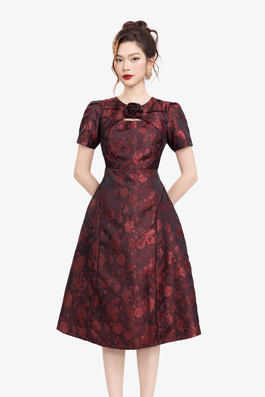 [🛒🇻🇳]Đầm hoa đỏ dự tiệc dáng xòe – K&K Fashion , SKU – KK183-40 – kkfashion.vn 🇻🇳🛒Top1Shop🛒 🇻🇳Top1Vietnam🇻🇳 🛍🛒🇻🇳