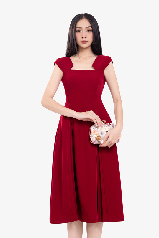 [🛒🇻🇳]Đầm xòe đỏ dự tiệc vai bản to – K&K Fashion , SKU – KK182-12 – kkfashion.vn 🇻🇳🛒Top1Shop🛒 🇻🇳Top1Vietnam🇻🇳 🛍🛒🇻🇳