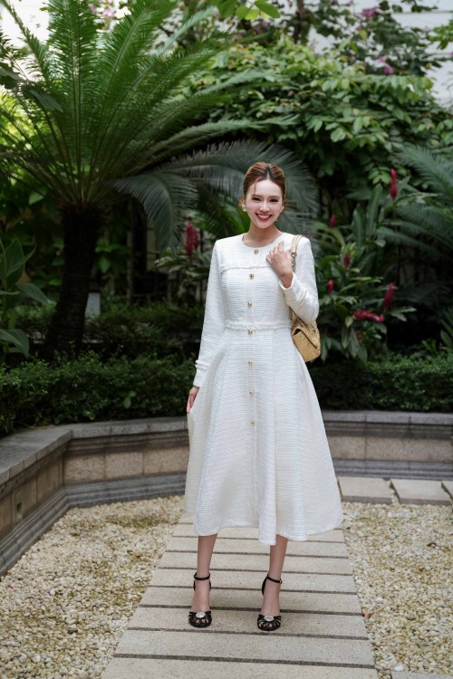 [🛒🇻🇳]Váy Đầm – Cream Tweed Flared Dress – , SKU – – sixdo.vn 🇻🇳🛒Top1Shop🛒 🇻🇳Top1Vietnam🇻🇳 🛍🛒🇻🇳