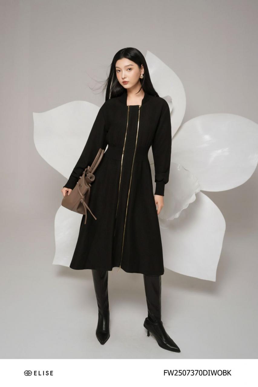 [🛒🇻🇳]ĐẦM DẠ ĐEN XÒE KHÓA ĐỒNG TRƯỚC – , SKU – FW2507370DIWOBK – elise.vn 🇻🇳🛒Top1Shop🛒 🇻🇳Top1Vietnam🇻🇳 🛍🛒🇻🇳