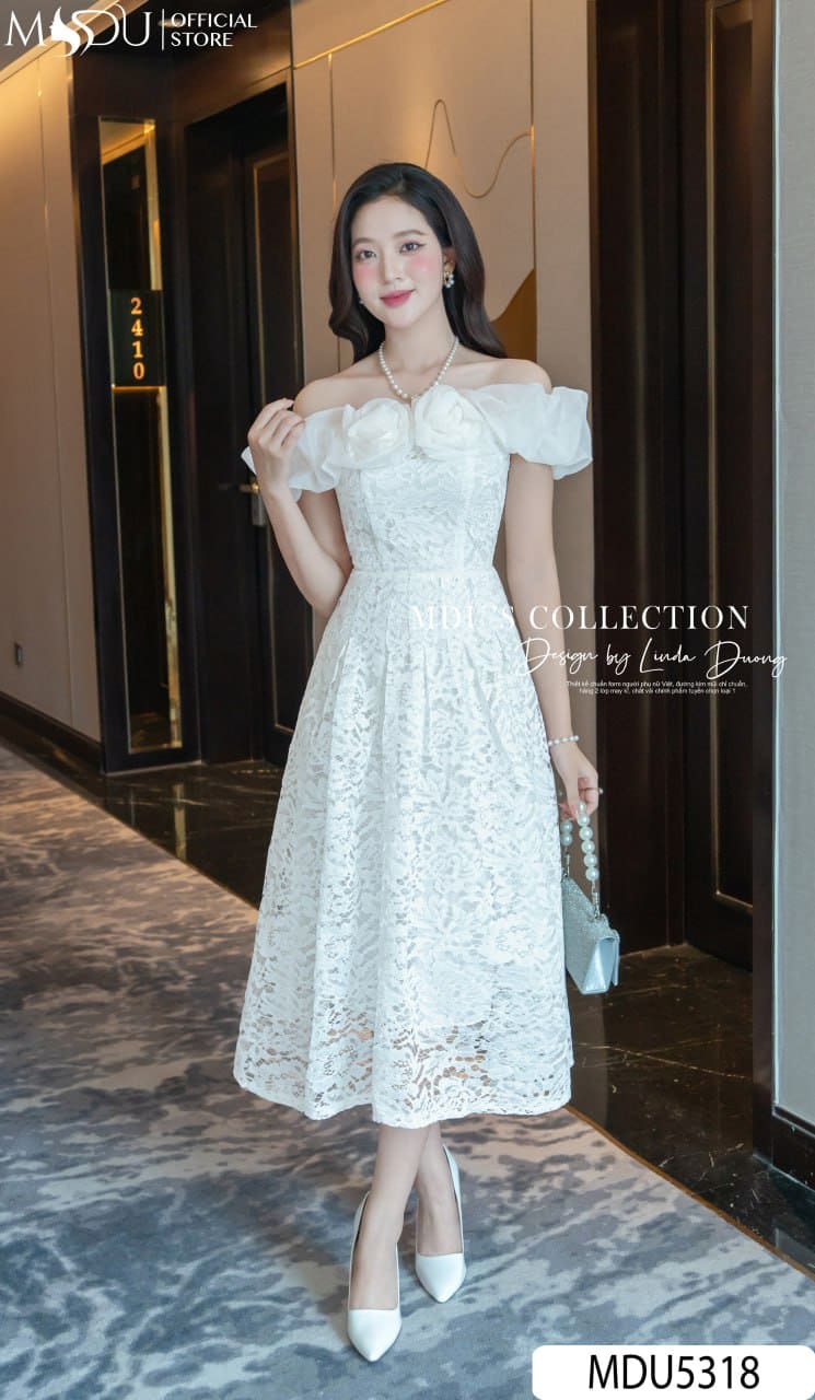 [🛒🇻🇳]Váy Thiết Kế MDU5318 Ren Hoa Nổi & Tơ Organza Trắng Dáng Xòe – , SKU – – mdufashion.com 🇻🇳🛒Top1Shop🛒 🇻🇳Top1Vietnam🇻🇳 🛍🛒🇻🇳