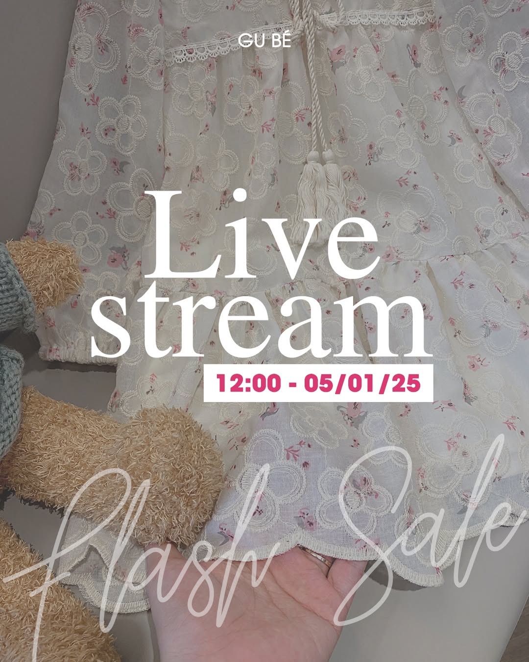 [🆕🇻🇳]  GU BÉ- Thời trang thiết kế cho bé 🧑‍🧒❤️️👶⭐️ FLASH SALE DUY NHẤT CHỈ CÓ TRONG LIVESTREAM
Tiệc sale đồng giá chỉ từ #99k

Mẹ nhớ đặt lịch để không bỏ lỡ những #item đang cực hot tại Gu Bé nhé!
 , shares-1✔️ , likes-2❤️️ , date-2025-01-04 18:57:40🇻🇳🇻🇳🇻🇳📰🆕