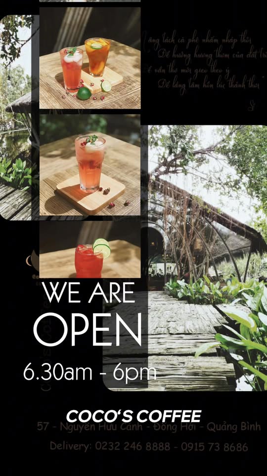 [☕️🇻🇳] CoCo’s Coffee 🥤 Top1Coffee ☕️ Buổi sáng dịu dàng bắt đầu bằng một tách cà phê thơm, một góc yên bình dưới tán cây xanh mát
Coco’s mở cửa mỗi ngày, mời bạn đến , shares-0✔️ , likes-12❤️️ , date-2025-04-10 17:37:23🇻🇳🇻🇳🇻🇳📰🆕