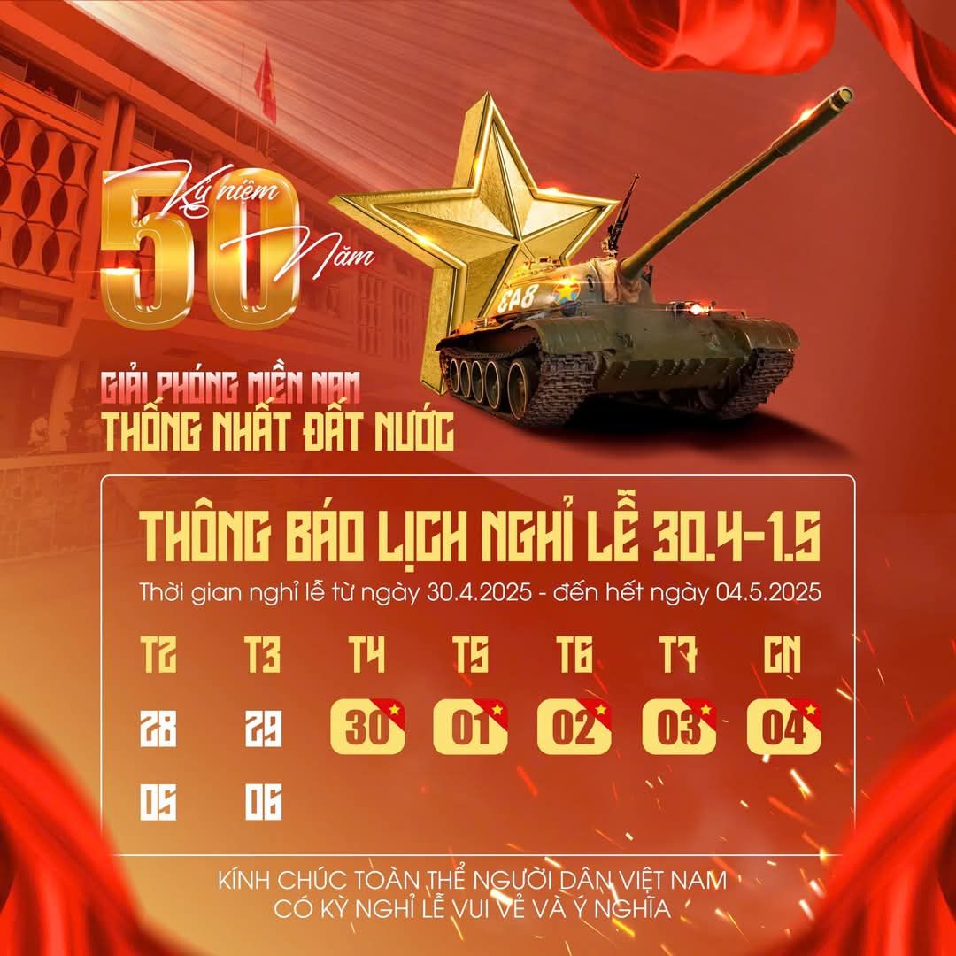 [☕️🇻🇳] 15.22 café – wine – live music 🥤 Top1Coffee ☕️ THÔNG BÁO LỊCH NGHỈ LỄ 30/4 VÀ 01/5
 Hòa cùng không khí tự hào kỷ niệm 50 năm Ngày Giải phóng miền Nam, thống nhất đất nước (30/ , shares-0✔️ , likes-4❤️️ , date-2025-04-30 19:27:30🇻🇳🇻🇳🇻🇳📰🆕