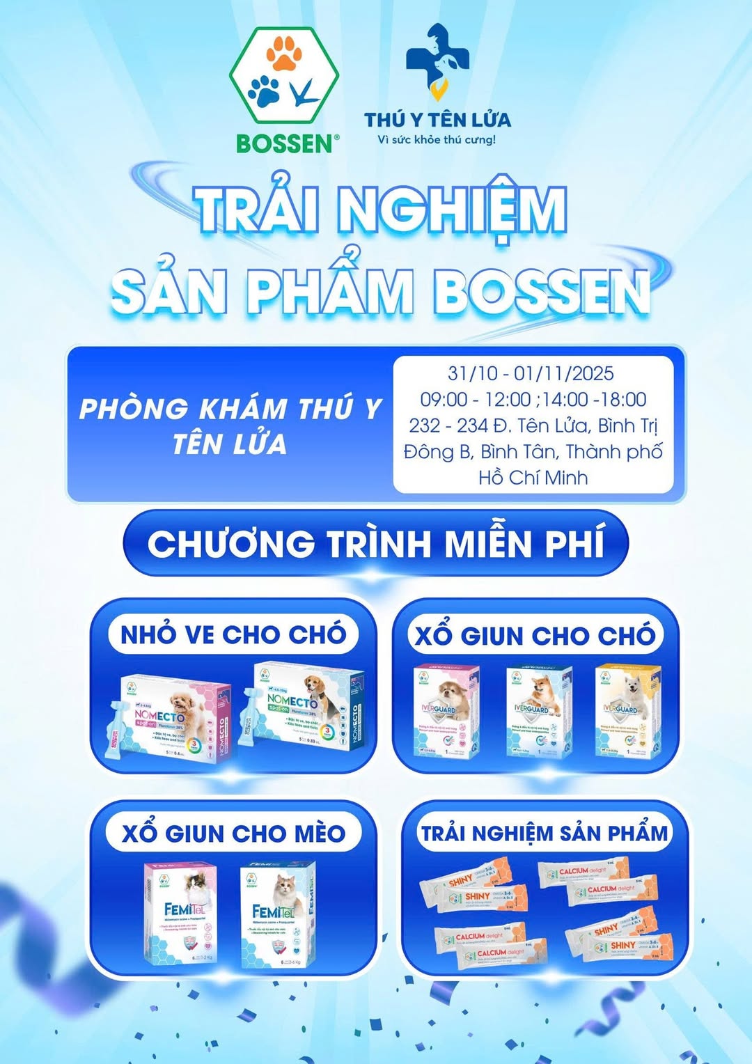 [🆕🇻🇳] Phòng Khám Thú Y Tên Lửa  (Veterinary Clinic Rocket) 🐶🦜 Top1Pets 🐱🐠 𝐁𝐎𝐒𝐒𝐄𝐍 𝐱 𝐏𝐡𝐨̀𝐧𝐠 𝐤𝐡𝐚́𝐦 𝐭𝐡𝐮́ 𝐲 𝐓𝐄̂𝐍 𝐋𝐔̛̉𝐀
Cuối tuần này, BOSSEN đồng hành cùng Phòng khám thú y TÊN LỬA mang đến chương trình chăm sóc sức khỏe toàn diện ch , shares-0✔️ , likes-3❤️️ , date-2025-10-30 16:37:00🐶🐱🇻🇳🇻🇳🇻🇳📰🆕