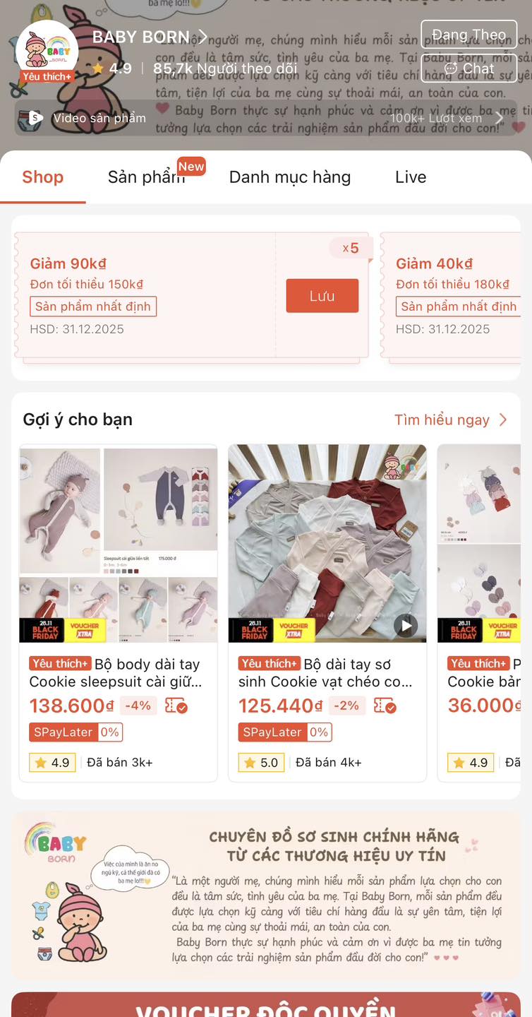 [🆕🇻🇳]  BABY BORN – Chuyên đồ sơ sinh cao cấp chính hãng Nous Bu Chaang Lapomme 🧑‍🧒❤️️👶⭐️ HẸN LỊCH SĂN SALE BLACK FRIDAY NGAY THÔI!Freeship 0Đ (*)
Tiệc sale đồng giá x9.000Đ
Voucher sale cực khủng:
Mã AFFGUGU – Giảm 100K đơn từ 550K
Mã AFFM , shares-0✔️ , likes-1❤️️ , date-2025-11-27 22:18:27🇻🇳🇻🇳🇻🇳📰🆕