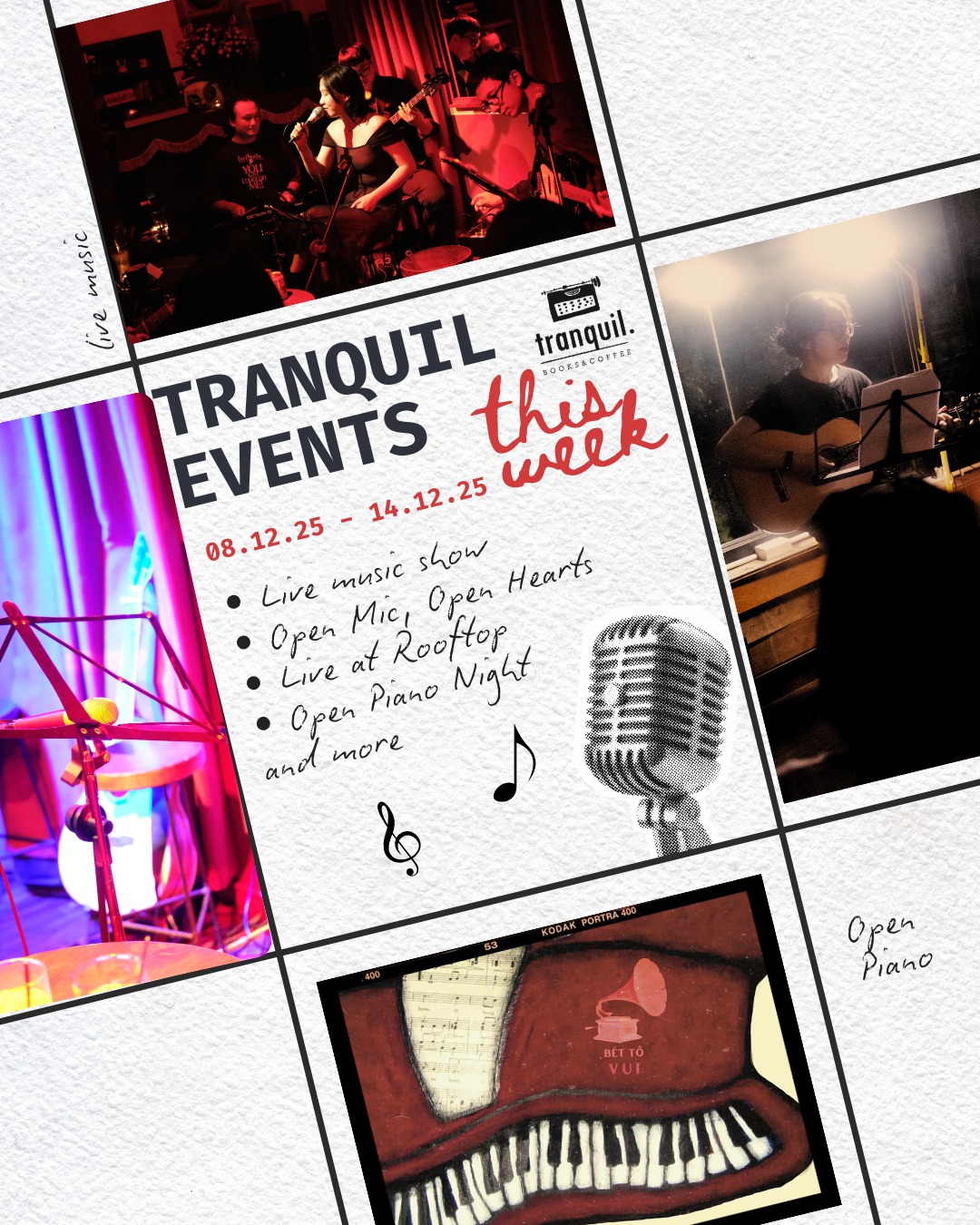 [☕️🇻🇳] Tranquil Books & Coffee –  cafe sách đẹp 🥤 Top1Coffee ☕️  LỊCH SỰ KIỆN TUẦN: 08.12 – 14.12Để tìm hiểu thêm thông tin của các sự kiện, bạn vui lòng truy cập vào các trang riêng của từn , shares-1✔️ , likes-6❤️️ , date-2025-12-08 01:50:18🇻🇳🇻🇳🇻🇳📰🆕