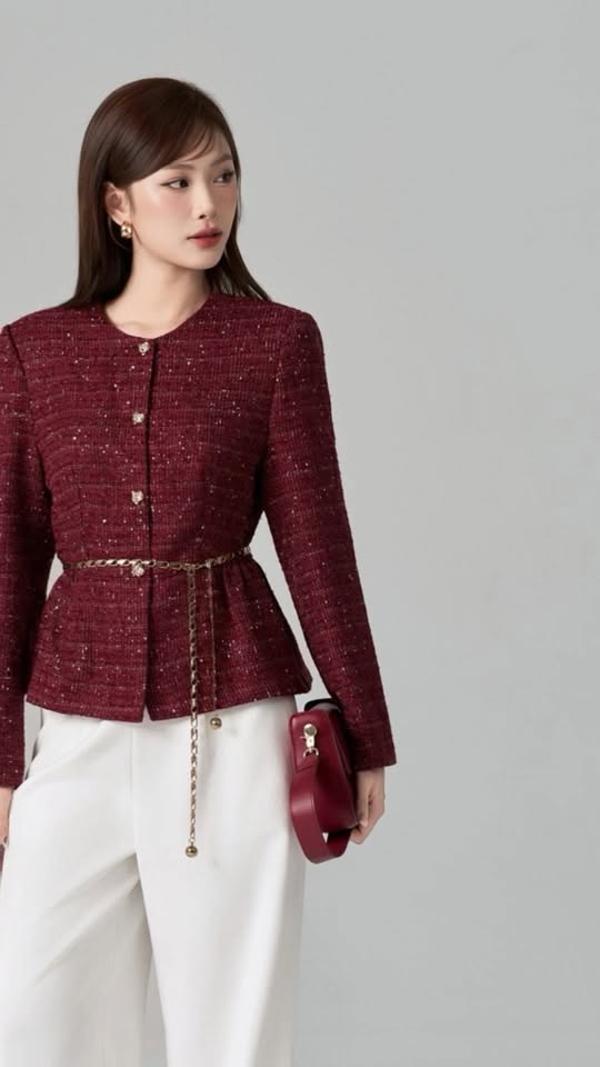 [🆕🇻🇳] HeraDG – Quần áo (Thương hiệu) 👕 Top1Fashion 👗  Áo dạ tweed dáng peplum cách điệu, thiết kế cổ tròn thanh lịch và hàng cúc kim loại ánh sáng tinh xảo, mang đến vẻ đẹp sang trọng và hiện đại cho phái đẹp. , shares-0✔️ , likes-7❤️️ , date-2025-12-10 22:52:59🇻🇳🇻🇳🇻🇳📰🆕