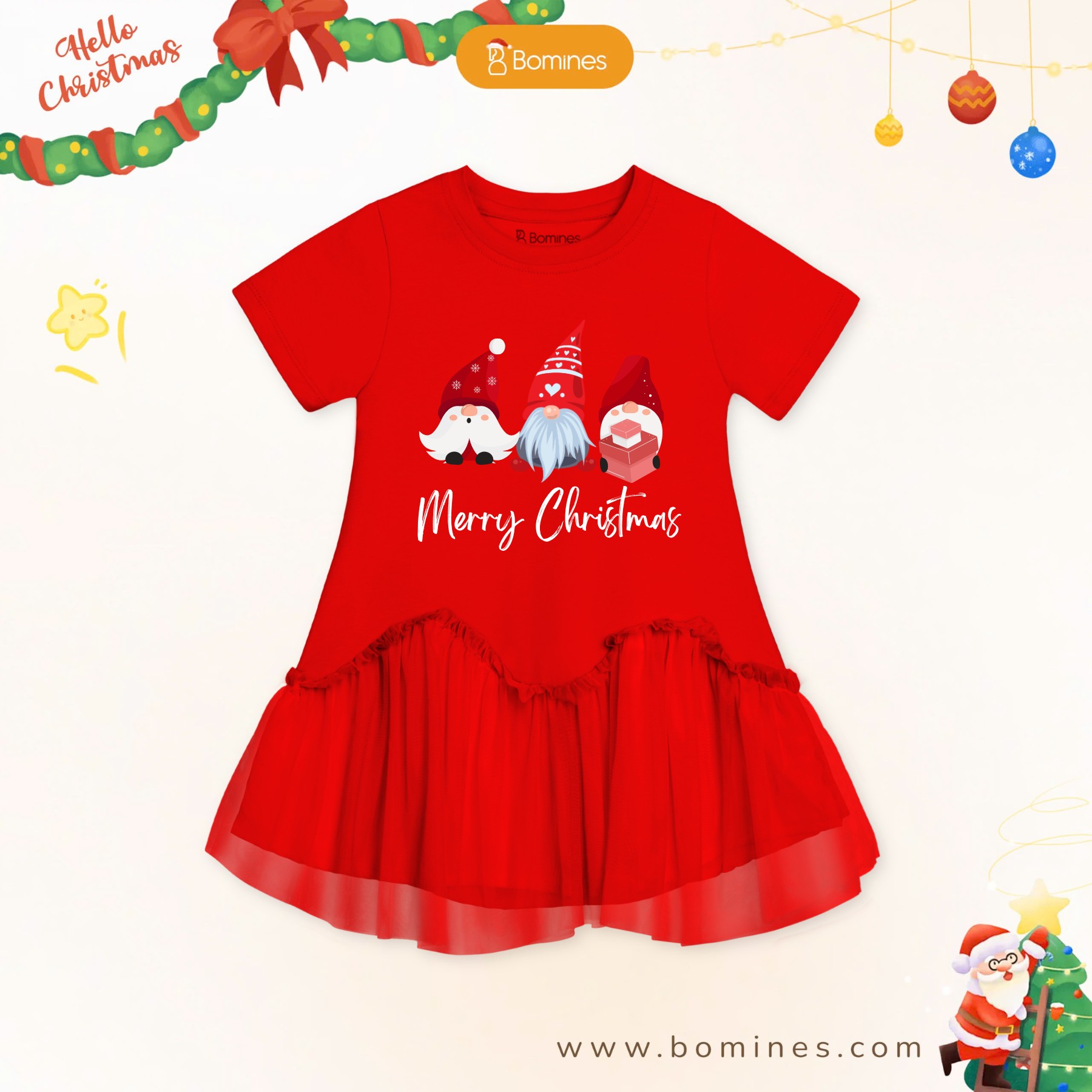 [???]  Bomines.com – Thời trang trẻ em thoải mái tiện dụng ?‍?❤️️?⭐️  Sắc đỏ cho bé diện Noel, Lễ Tết 
Mẹ cùng bé cưng chọn váy xinh cho em diện nha.
 Size 8-40kg. Mẹ inbox Bomines gởi thêm mẫu ạ.
——————————————
Bomines – Th , shares-0✔️ , likes-0❤️️ , date-2025-12-16 21:22:16????????