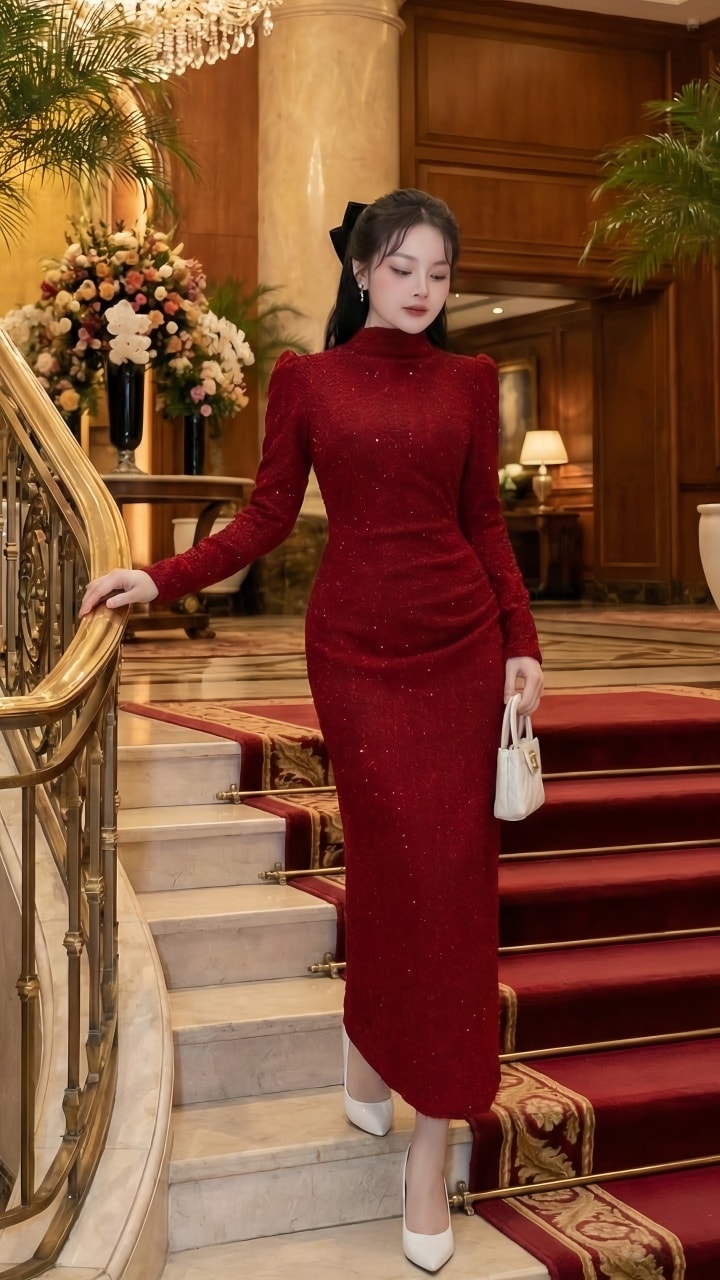 [🆕🇻🇳] Đẹp HP 👕 Top1Fashion 👗  “#ĐỎ_ĐÔ_THẦN_THÁI”  Nhìn 3s là biết sang—mặc vào là đẹp đúng chuẩn spotlight 
V166 ôm dáng tinh tế, cổ cao thanh lịch, tay dài sang chảnh—đi tiệc/đi làm đề , shares-2✔️ , likes-46❤️️ , date-2025-12-23 23:12:05🇻🇳🇻🇳🇻🇳📰🆕