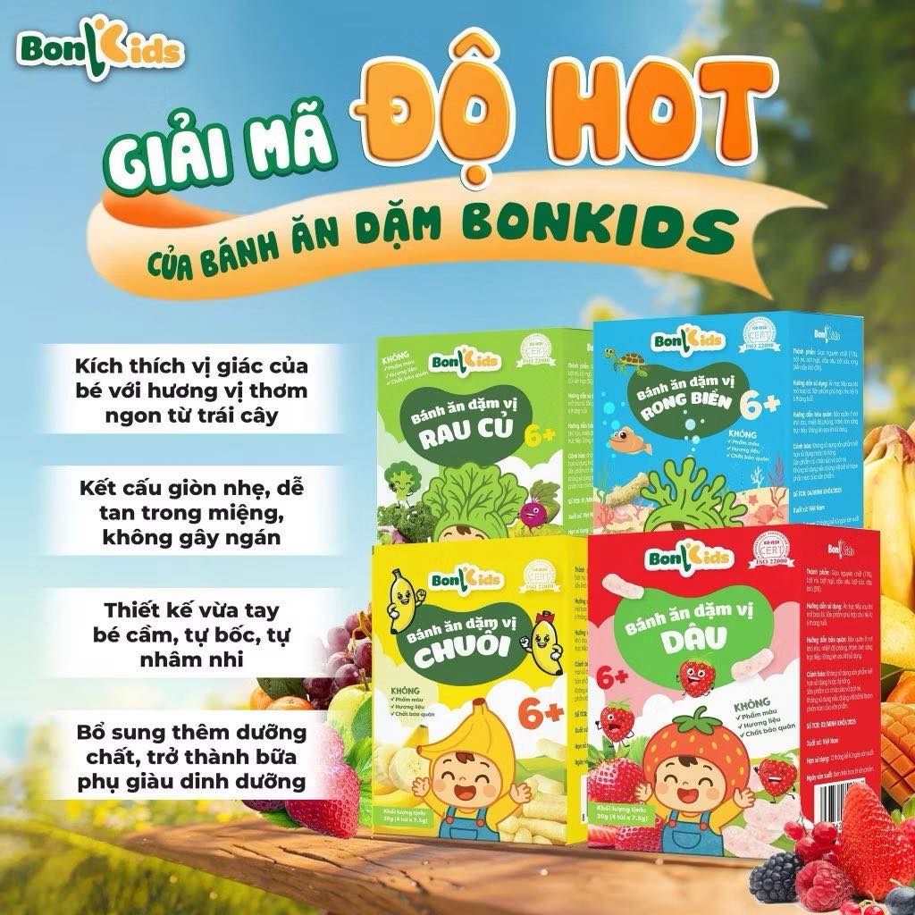 [🆕🇻🇳]  Siêu Thị Mẹ Và Bé Baby Smile 🧑‍🧒❤️️👶⭐️  BÁNH ĂN DẶM BONKIDS – ĂN NGON, LỚN KHỎE MỖI NGÀY 

Mẹ ơi, đến giờ ăn dặm rồi nè! 
Bé nhà mình mà mê ăn là nhờ có Bánh ăn dặm Bonkids – vừa giòn tan, vừa t , shares-0✔️ , likes-0❤️️ , date-2025-12-20 21:19:27🇻🇳🇻🇳🇻🇳📰🆕