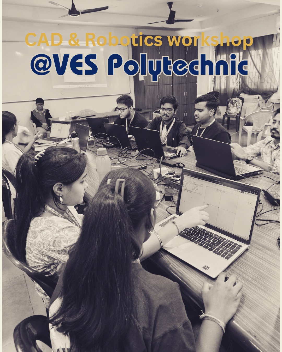 A CAD and Robotics workshop, In VES Polytechnic, Chembur, Right now! 
@vespolytechnic_0004 #robotic 🤖 Top1Robot 🛠️