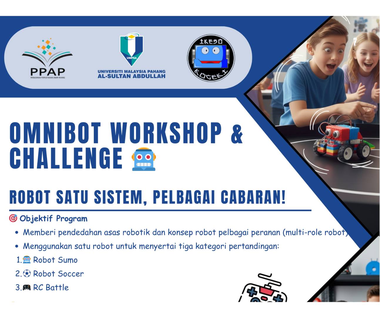 Kami akan mengadakan Sesi Latihan Robot Sumo RC, Auto, Battle dan Soccer di Perbadanan Perpustakaan 🤖 Top1Robot 🛠️