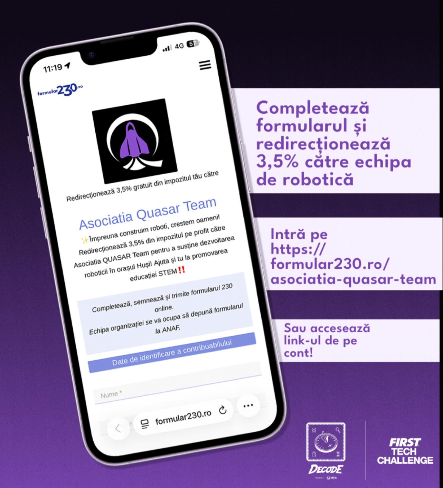 Vrei să sprijini elevii pasionați de robotică și lumea STEAM? 

 Completează formularul din descrie 🤖 Top1Robot 🛠️