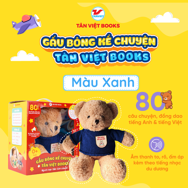 [🛒🇻🇳]Gấu Bông Kể Chuyện Tân Việt Books – Màu Xanh – Tân Việt , SKU – 8935210312235 – tanvietbooks.vn 🇻🇳🛒Top1Shop🛒 🇻🇳Top1Vietnam🇻🇳 🛍🛒🇻🇳