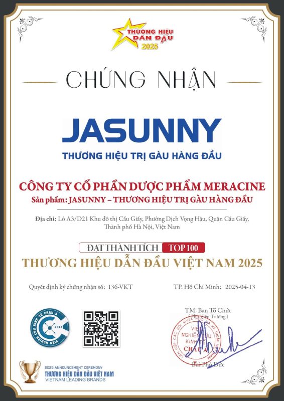Jasunny lọt Top 100 Thương hiệu dẫn đầu Việt Nam 2025.